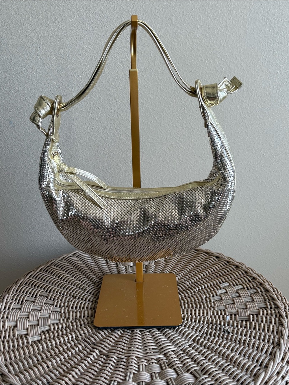 Vintage Jana Feifer metallic chainmail hobo bag